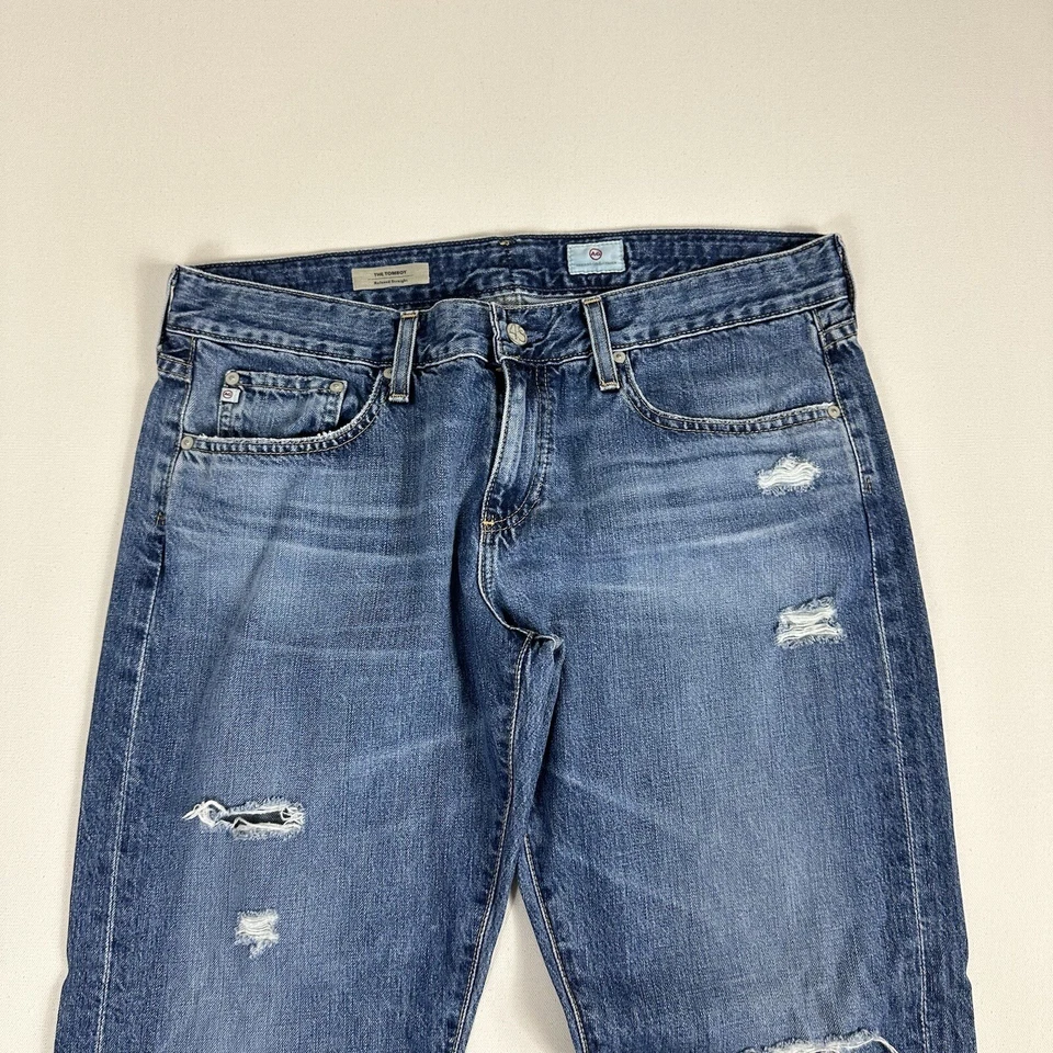 Jean Denim Recto Relajado Ag Adriano Goldschmied The Tomboy Talla 32R Hecho en EE. UU. Foto 3 de 4