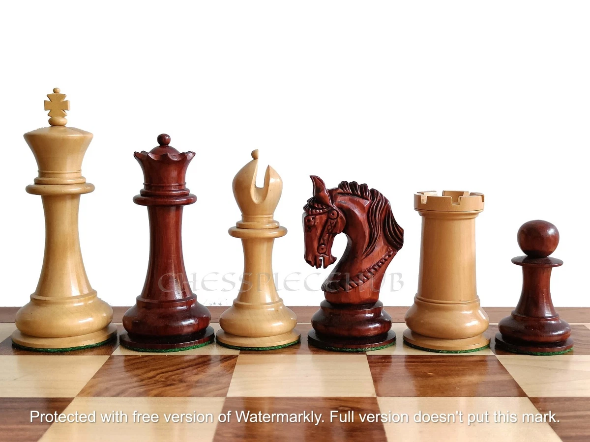 4.5 Luxury Staunton Ebony Wood & Boxwood Chess Pieces 