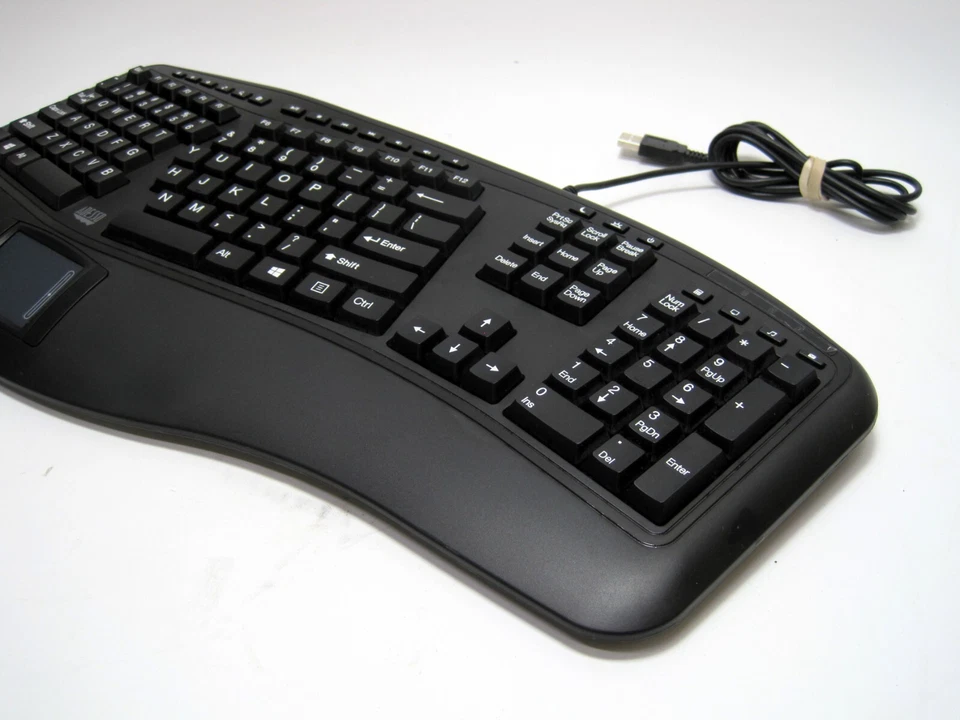Adesso AKB-450UB Tru-Form Ergonomic Touchpad Keyboard USB 450 Black - Image 4 of 4