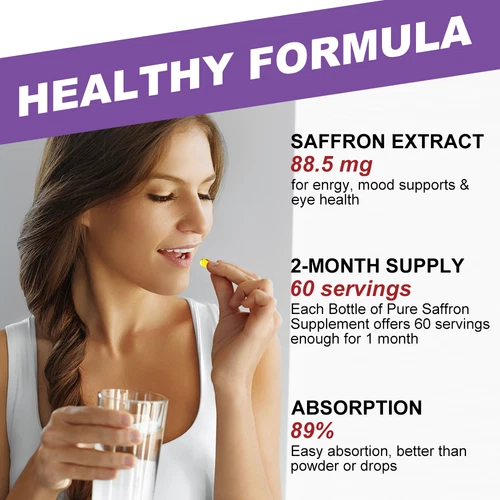 Safran Extrakt Kapseln Stoffwechsel Booster natürlicher Appetitzügler Softgel - Bild 8 von 12