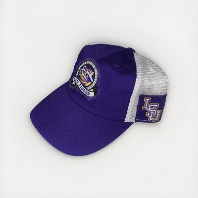 LSU Tigers TOW Top Of The World White/Purple Snapback Mesh Hat Cap Sample