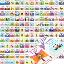 150 Multicolor Lunch Box Jokes for Kids Cute Illustrations Safe Card Stock Me...