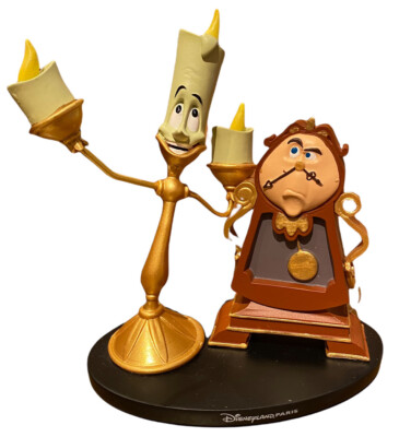 FIGURINE La Belle Et La Bête Disneyland Paris Neuf DISNEY Big Ben Et Lumière