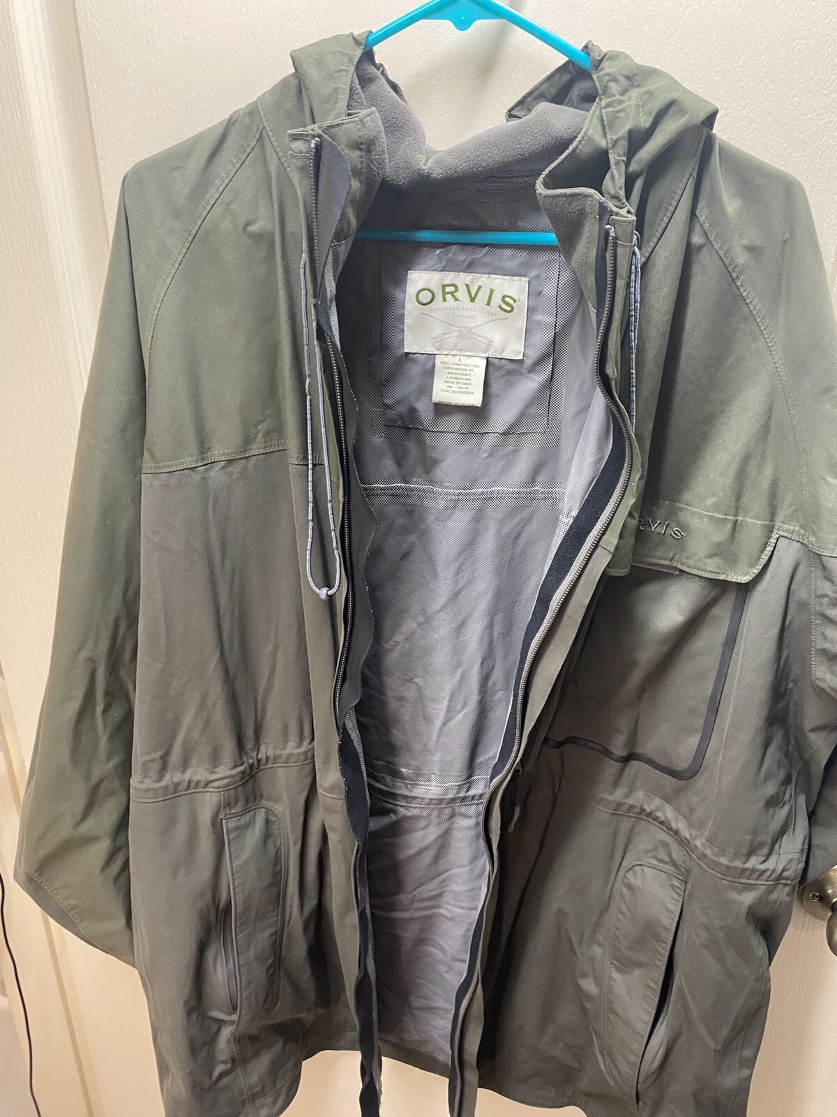 Orvis Men's Clearwater Wading Jacket Grey Olive Large eBay