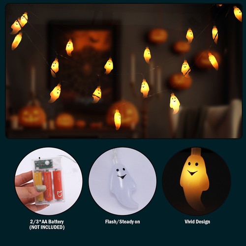 10FT Halloween LED String Lights Waterproof Outdoor Indoor Fairy Garden Decor - Picture 14 of 72