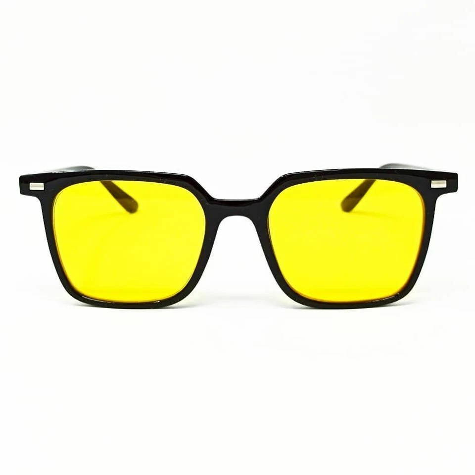 Gafas de sol hombre mujer negro lentes amarillo Pif wear B class 5