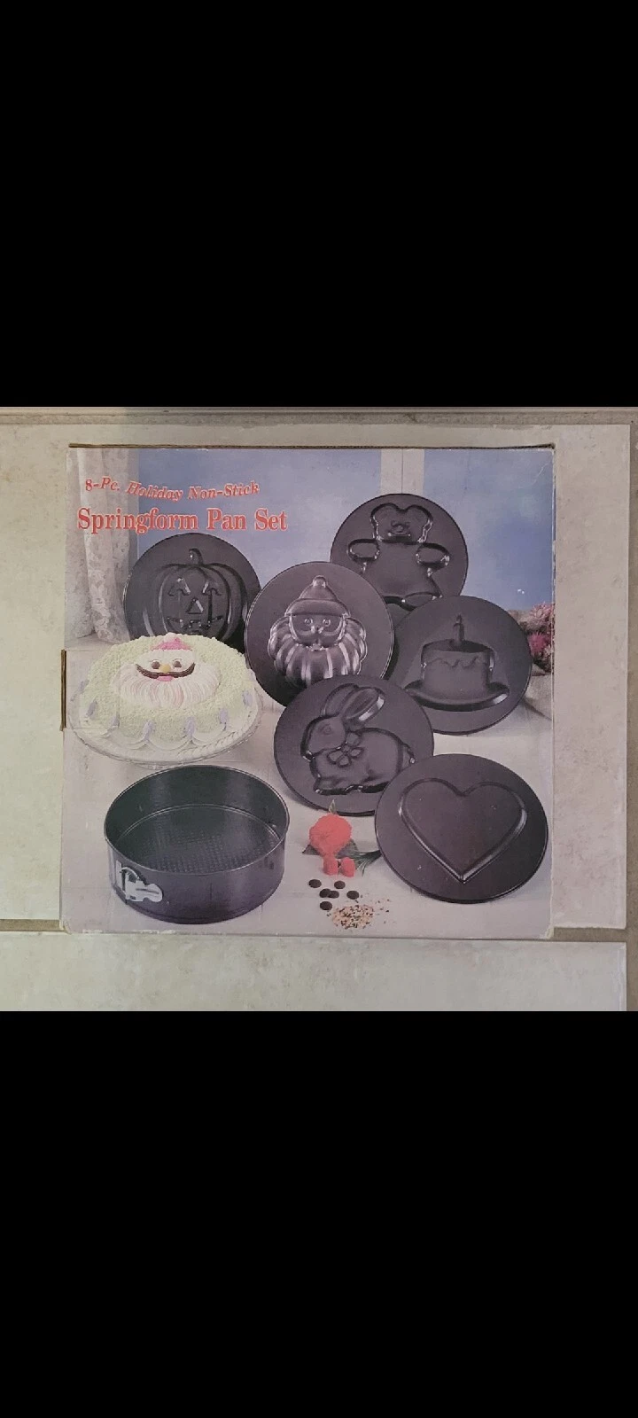 8-Pc. Holiday Non-stick Springform Pan Set Open Box Never Used