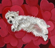 WESTIE QUEEN OF HEARTS GARDEN FLAG  FREE SHIP USA