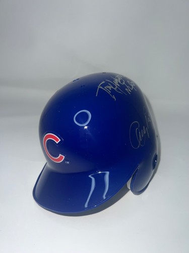 T. Hollandsworth Andy Pafko Auto Chicago Cubs Signed Mini Helmet TriStar Cert - Picture 2 of 4