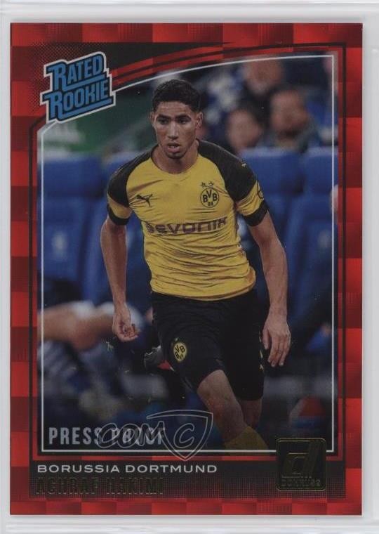 2018-19 Panini Donruss Rated Rookie Press Proof Red Achraf Hakimi #181 14tf