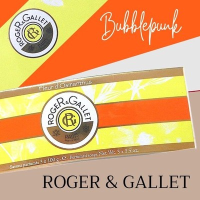 ROGER & GALLET Perfumed Soap FLEUR d'OSMANTHUS Box/3 FACTORY SEALED