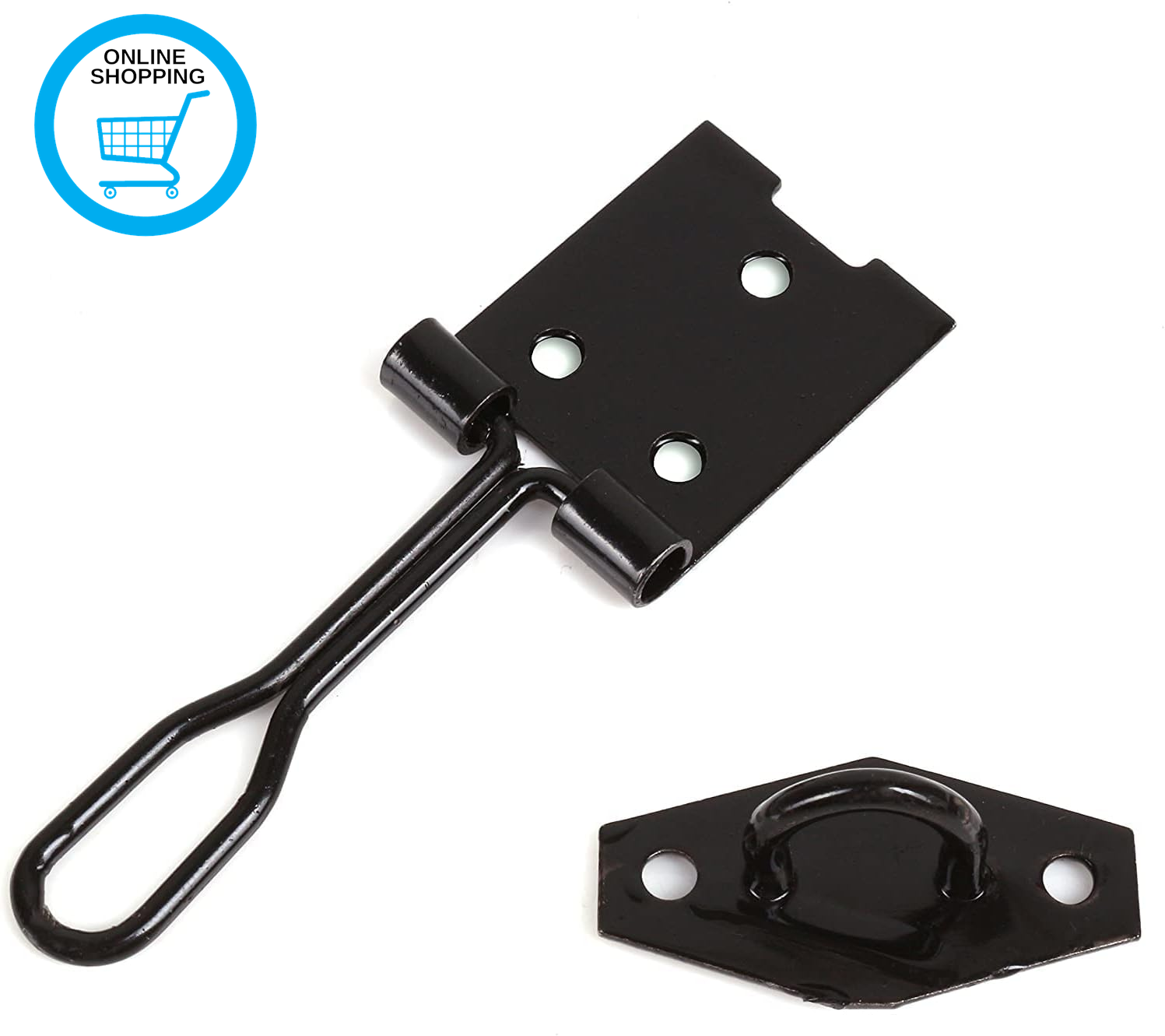 ® BH01747 Hasp and Wire Staple, 75Mm (3 Inch)- Black Japanned