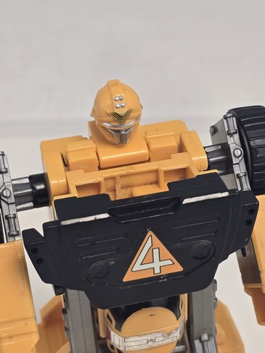 Bandai Race Car Power Rangers Turbo Deluxe Rescue Megazord YELLOW #4 Loose - Picture 11 of 11