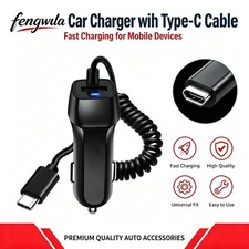 FAST Rapid Car Charger Type C Fit for Samsung Android Cell Phone USB Car Charger