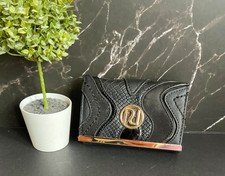 River Island Medium Black Croc Embossed Kiss Lock Purse - BNWOT