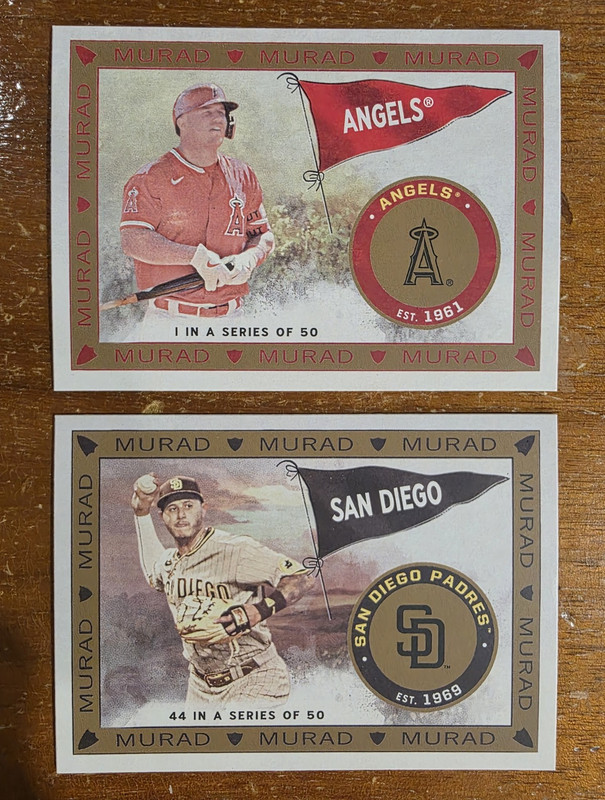 Murad Sports Trading Card Lot of 2 MLB Baseball Los Angeles Angels Padres