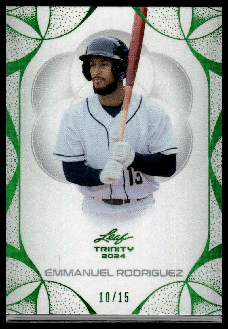 2024 Leaf Trinity #83 Emmanuel Rodriguez Green SN/15