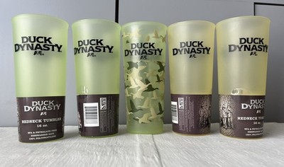 Set 5 Duck Dynasty A&E Uncle Si Tea Cup 2013 Redneck Tumblers Ducks Green Yellow