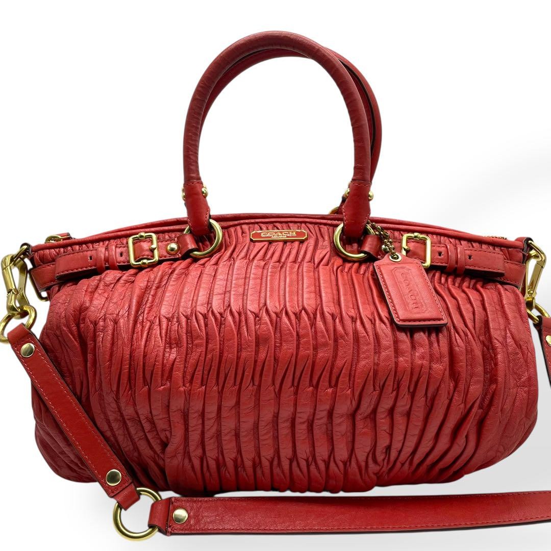 Coach Black Leather 2Way Shoulder Bag F28541 Pre-Owned