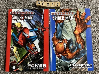 Marvel Ultimate Spider-Man Vol. 1 & 2 TPB Set Bendis Bagley Vol 1 Damaged
