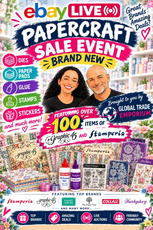 Papercraft Sale of NEW Dies Paper-Pads Stamps Stickers & glue - 250+ Items!