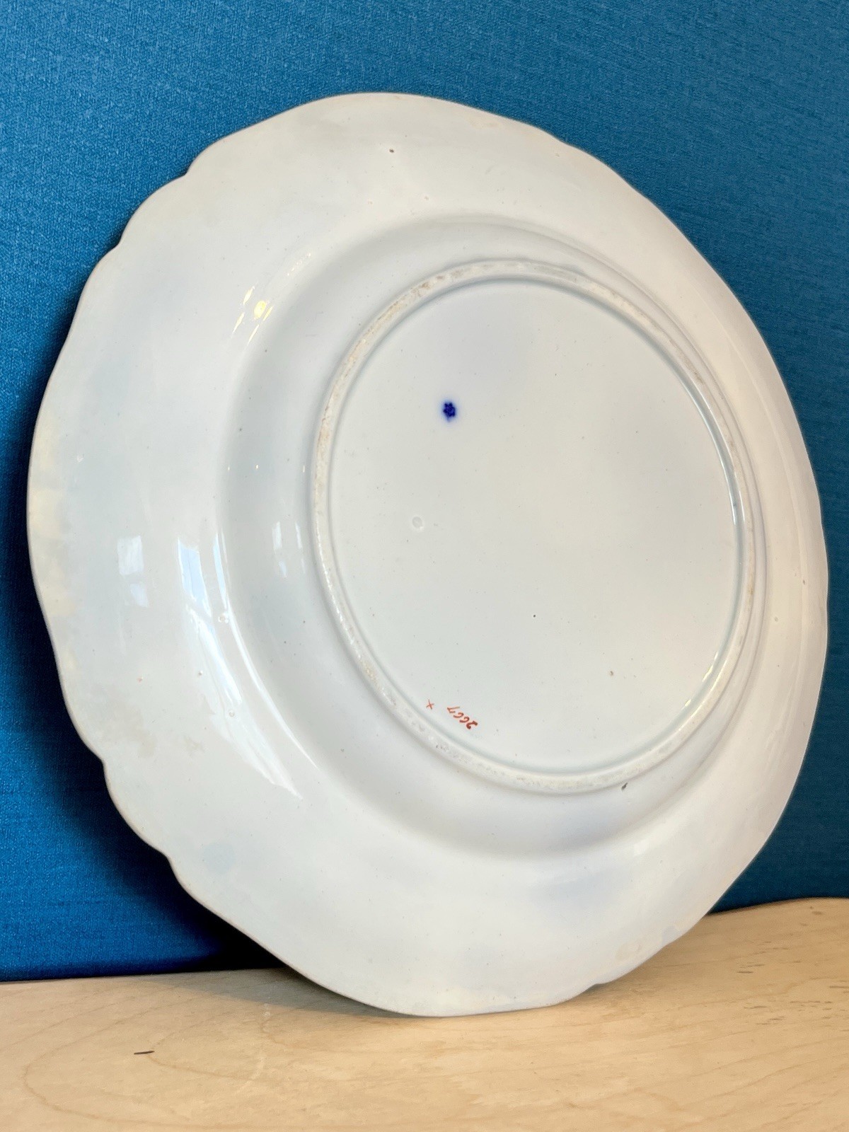 Antique Ridgway Flow Blue Dinner Plate Pattern 2667 c1840 26.5cm image 9