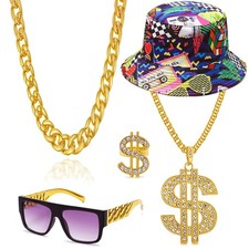 80s 90s Hip Hop Rapper Accessories Fake Gold Chain