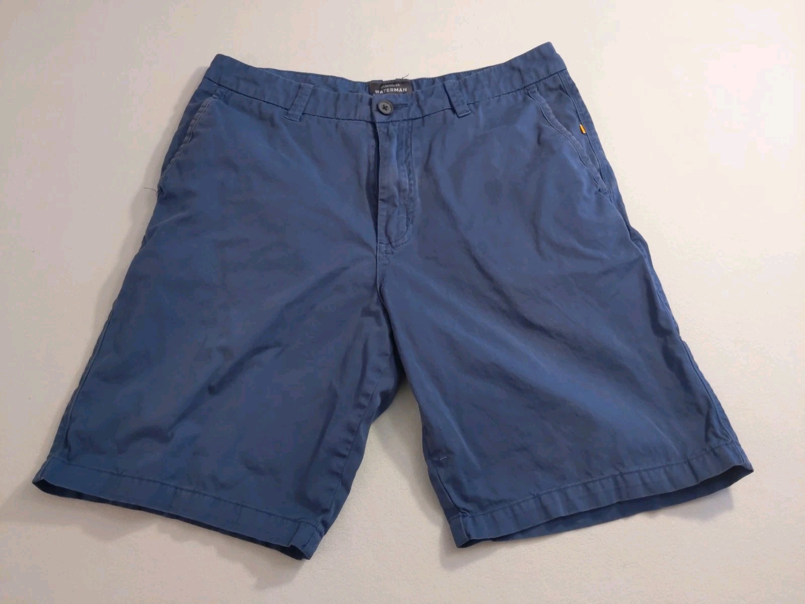 Mens Quiksilver Waterman Shorts 40 Navy Blue Chino Flat Front