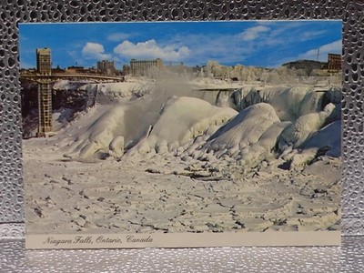 Niagara Falls Ontario Canada Winter Freeze Travel Tourism Topographical Postcard