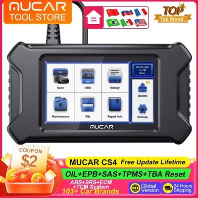 USED MUCAR CS4 OBD2 Scanner SRS ABS ECM TCM Code Reader Car Diagnostic Scan Tool