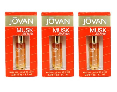 Jovan Musk Fragrance Oil for Women,0.33 fl oz - 3 Pack