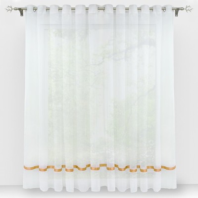 Gardinen Stores Voile Vorhang Transparent Fensterschals Orange Vorhänge Modern
