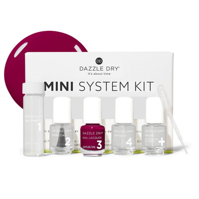 Dazzle Dry Mini Kit 4 Step System - Raspberry Rush A Full Coverage Raspberry