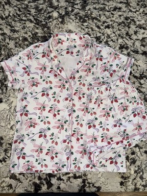 Roller Rabbit Strawberry Bow Cotton Pajama Set