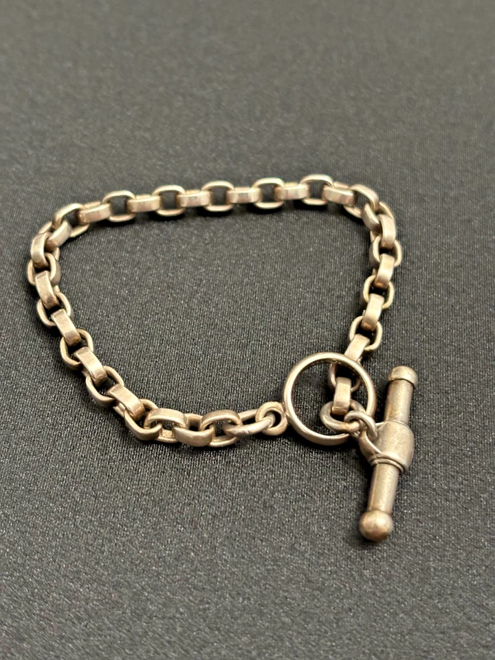 VINTAGE B. KIESELSTEIN-CORD 925 STERLING SILVER 7.5" TOGGLE CLASP BRACELET 1999 - Image 2 of 4