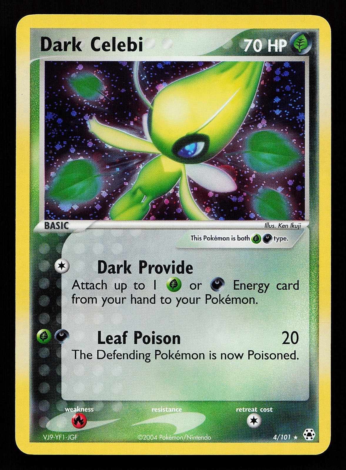 Dark Celebi 4/101 Holo EX Hidden Legends Pokémon Card small crease
