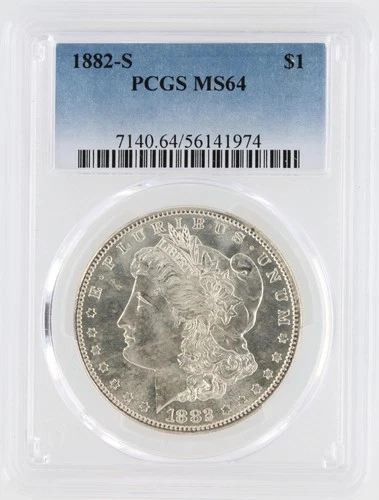 1882-S Morgan Silver Dollar PCGS MS64 S$1 San Francisco Minted No Reserve