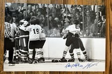 Tiger Williams Terry O’Reilly Autographed 12x18 Photo Maple Leafs vs BruinBruins