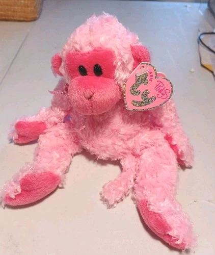 TY Beanie Baby Pinkys 2004 Julep Pink Monkey Stuffed Animal Vintage Retired NWT