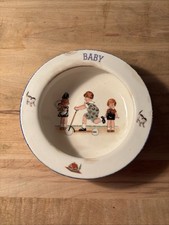 Antique Vintage Baby Child Feeder Bowl Porcelain Czechoslovokian