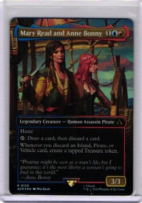 Moderate Play x 1 Mary Read and Anne Bonny - Foil - Borderless Assassin's Creed 
