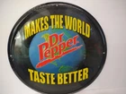 Vtg 2000 Dr Pepper Makes the World Taste Better Round Advertising Tin Sign NEW