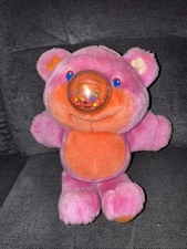 Vintage Playskool Nosy Bears Gumlet Nose Popper Teddy Bear Gumball Plush 1987