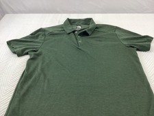 The North Face Polo Shirt Mens Large Green FlashDry Snap Up Outdoor