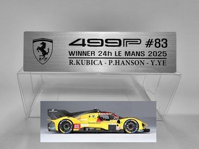 1/18 Le Mans 24h Winner Metall Namensschild Plakette für Spark Minichamps BBR...