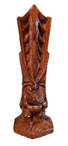 Vtg Lono Coco Joes God Peace Prosperity Hapa Wood Tiki Figure 9”