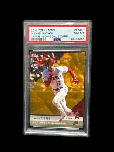 SHOHEI OHTANI ANGELS DODGERS MVP 2018 TOPPS NOW ROOKIE SEASON BONUS #PW-2 PSA 8