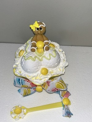 Gingerbread Cookies & Ice Cream Dessert Display w/Spoon Handmade Fake Faux Food