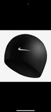Nike Solid Silicone Swim Cap One Size Fits Most BLACK 93060-011 NEW