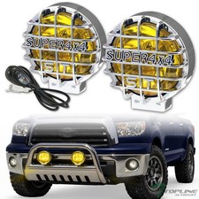 Topline For Suv Truck Van 6 Round Yellow 4x4 Grille Fog Lights With Cover Guard